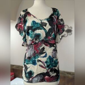 Colorful Fringe Sleeves And Back Blouse Size XL